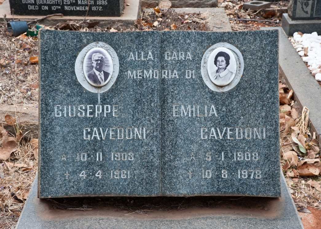 CAVEDONI Giuseppe 1903-1961 &amp; Emilia 1908-1978