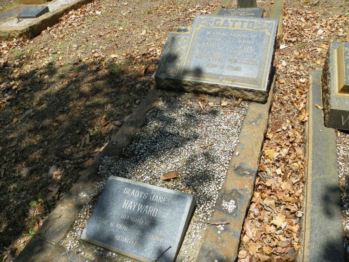 CATTO John 1882-1966 &amp; Mary 1881-1942 :: HAYWARD Gladys Jane 1908-1988