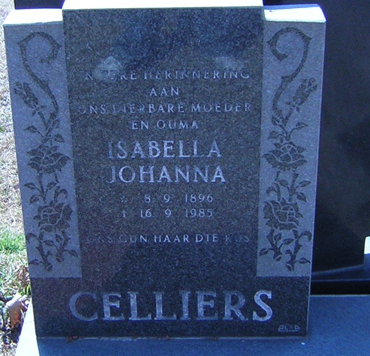 CELLIERS Isabella Johanna 1896-1985
