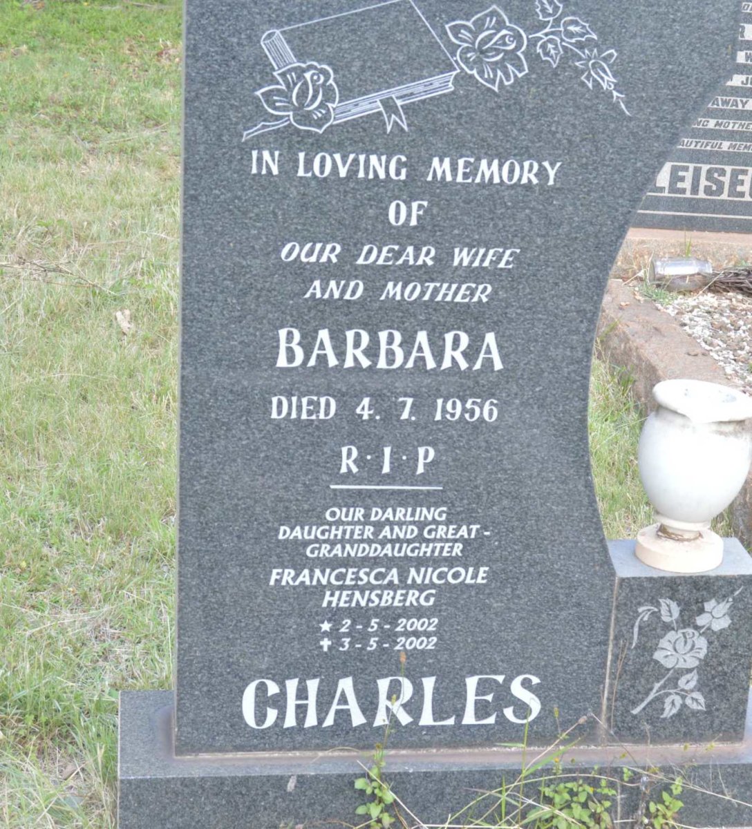 CHARLES Barbara -1956 :: HENSBERG Francesca Nicole 2002-2002