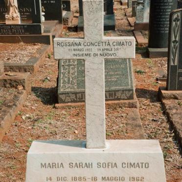 CIMATO Maria Sarah Sofia 1885-1962 :: CIMATO Rossana Concetta 1922-2007
