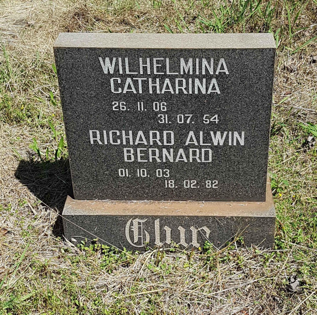 CLUR Richard Alwin Bernard 1903-1982 &amp; Wilhelmina Catharina 1906-1954