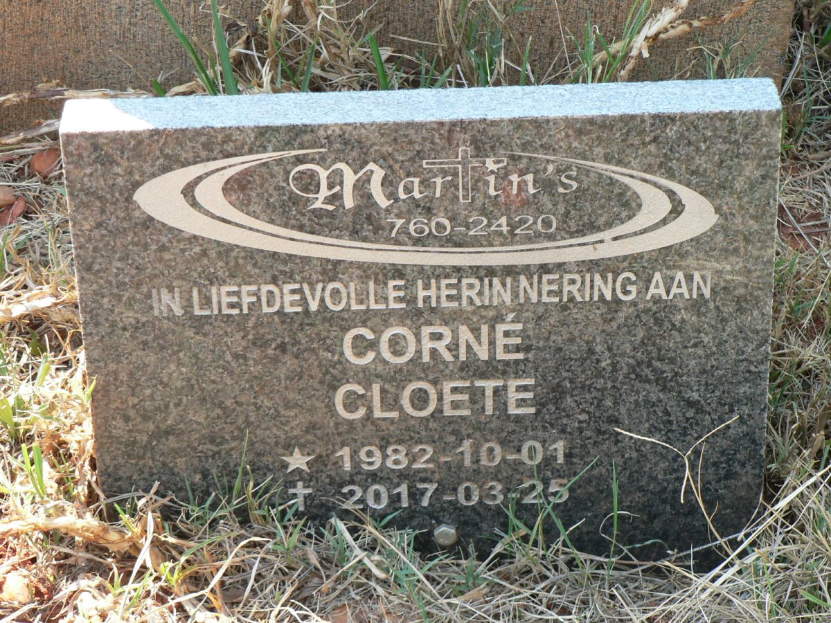 CLOETE Corne 1982-2017