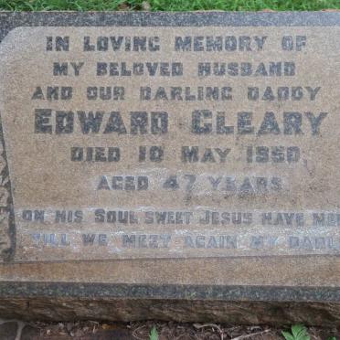 CLEARY Edward -1950 &amp; Catherine Mary 1905-1968