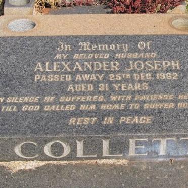 COLLETT Alexander Joseph -1962