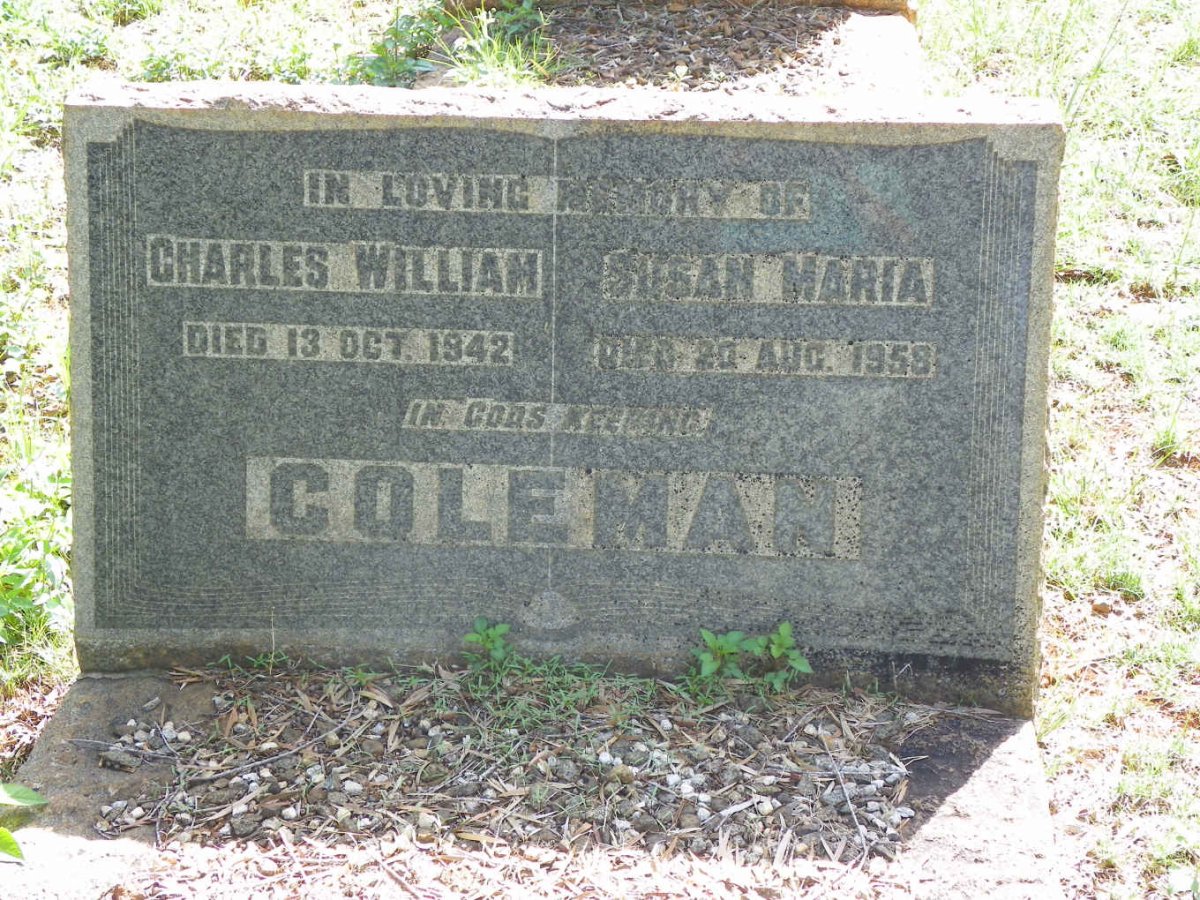 COLEMAN Charles William -1942 &amp; Susan Maria -1958