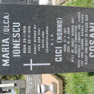 COSANI Gigi 1917-2003 &amp; Maria Ionescu 1898-1976