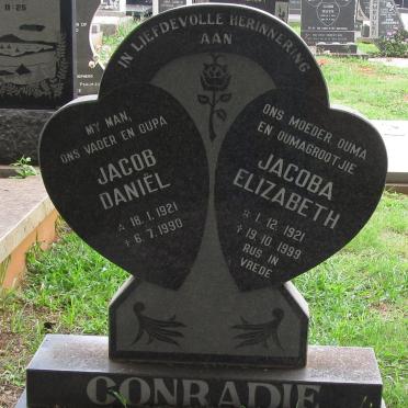 CONRADIE Jacob Daniel 1921-1990 &amp; Jacoba Elizabeth 1921-1999