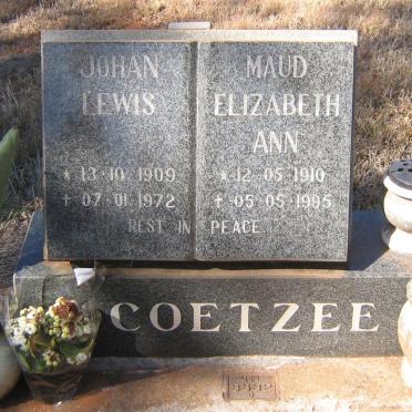 COETZEE Johan Lewis 1909-1972 &amp; Maud Elizabeth Ann 1910-1995