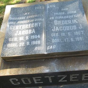 COETZEE Diederick Jacobus J. 1907-1981 &amp; Gertbrecht Jacoba 1904-1968