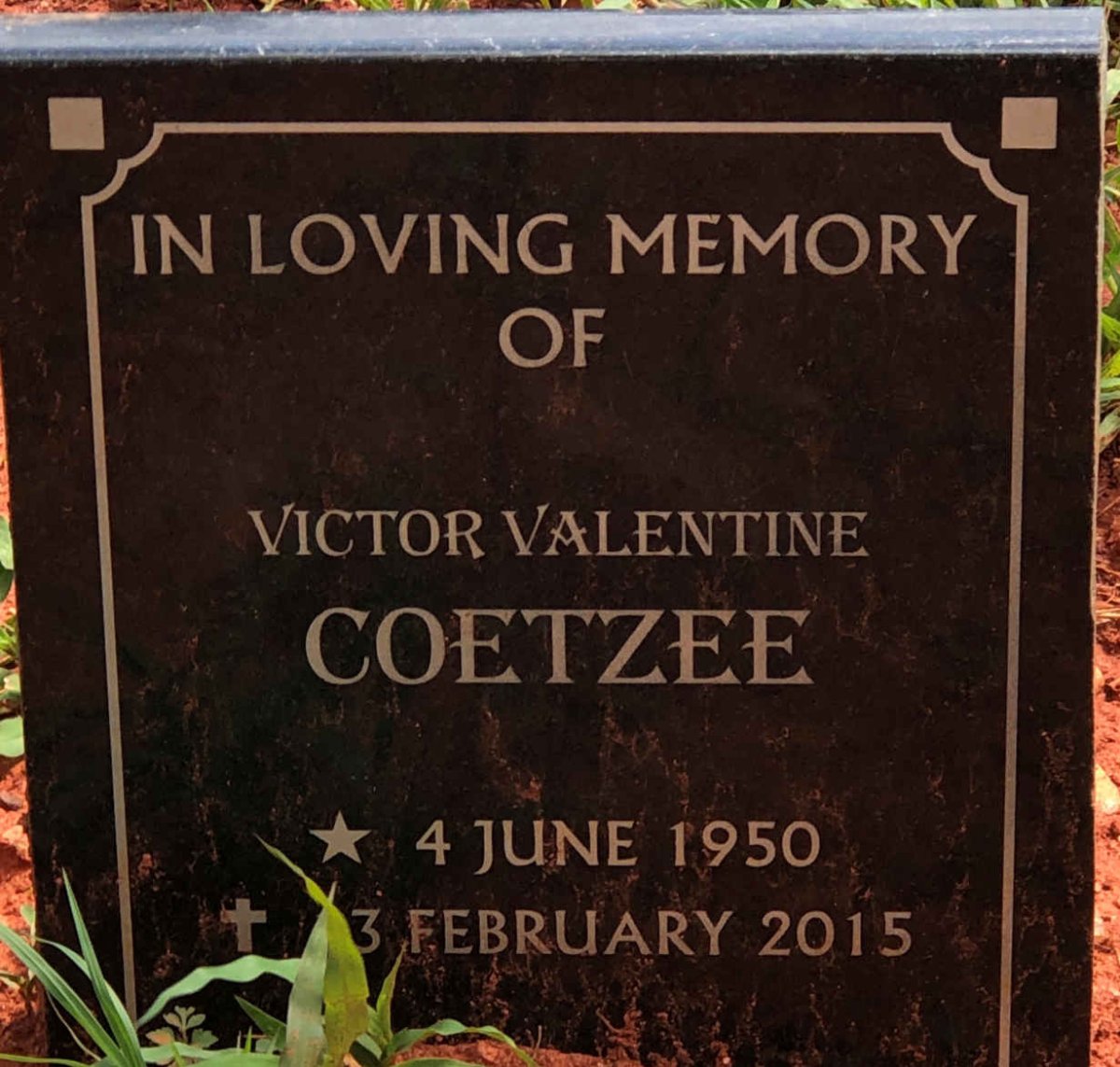 COETZEE Victor Valentine 1950-2015