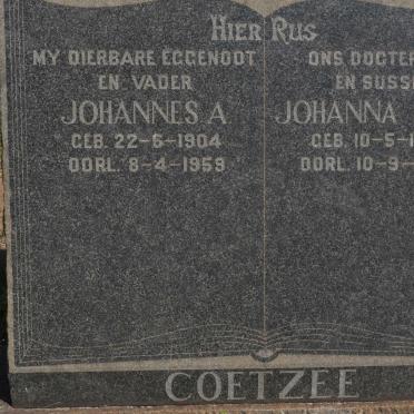 COETZEE Johannes A. 1904-1959 :: COETZEE Johanna 1946-1954