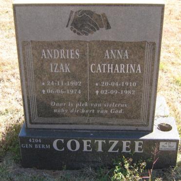 COETZEE Andries Izak 1902-1974 &amp; Anna Catharina 1910-1982