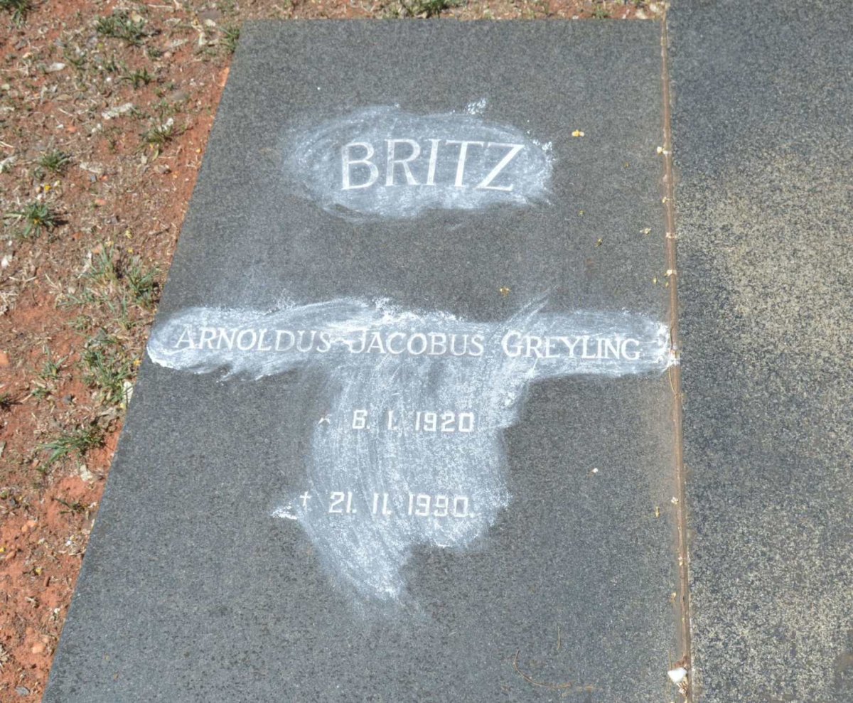 BRITZ Arnoldus Jacobus Greyling 1920-1990