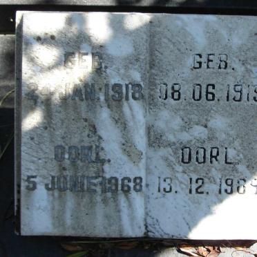 COETZEE Abel Daniel 1918-1968 &amp; Marthina Johanna 1919-1989 