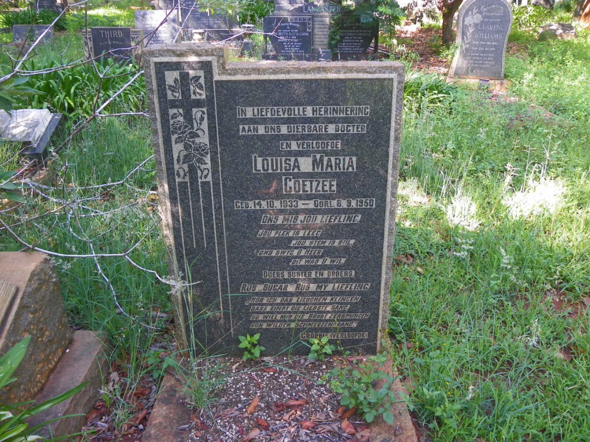 COETZEE Louisa Maria 1933-1950