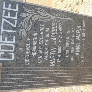 COETZEE Martin Jacobus 1900-1977 &amp; Anna Maria 1898-1986