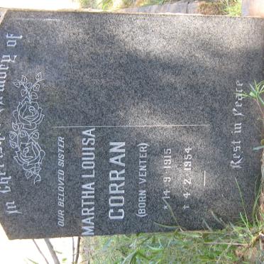 CORRAN Martha Louisa nee VENTER 1915-1954