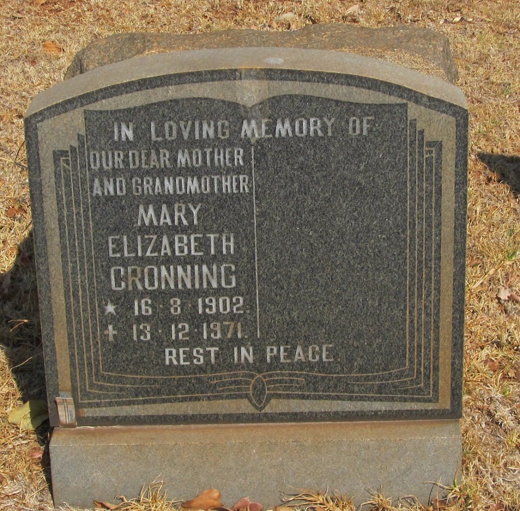 CRONNING Mary Elizabeth 1902-1971
