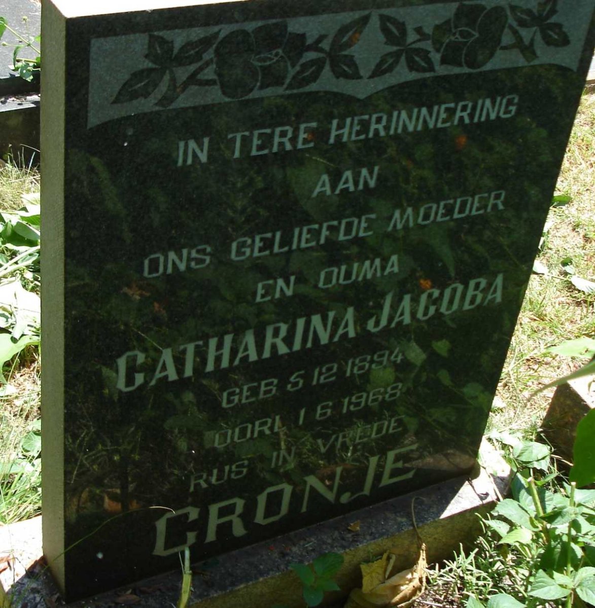 CRONJE Catharina Jacoba 1894-1968