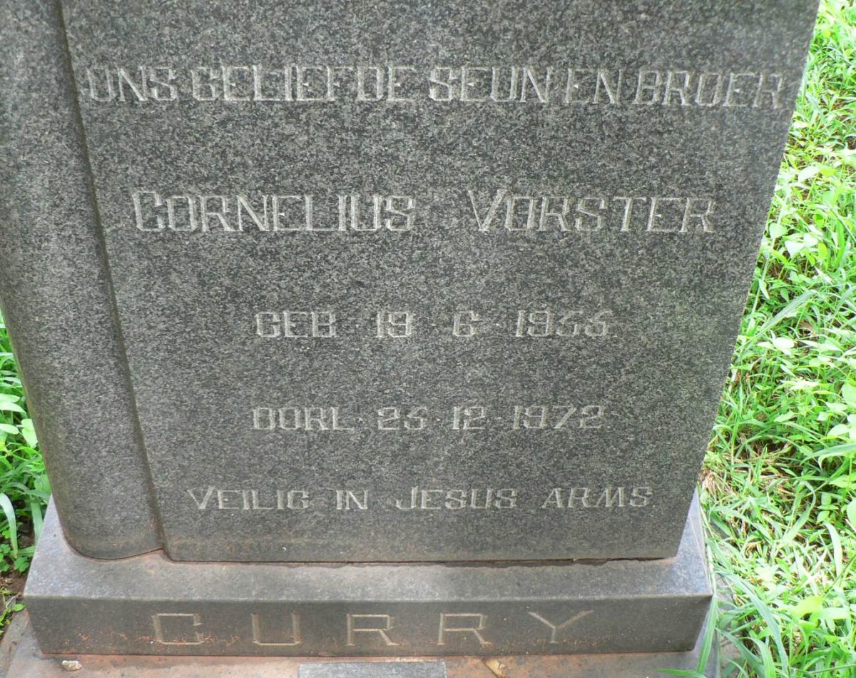 CURRY Cornelius Vorster 1955-1972