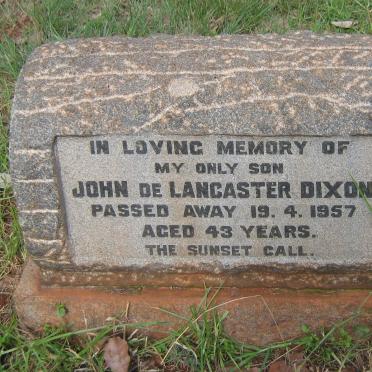 DIXON John de Lancaster -1957