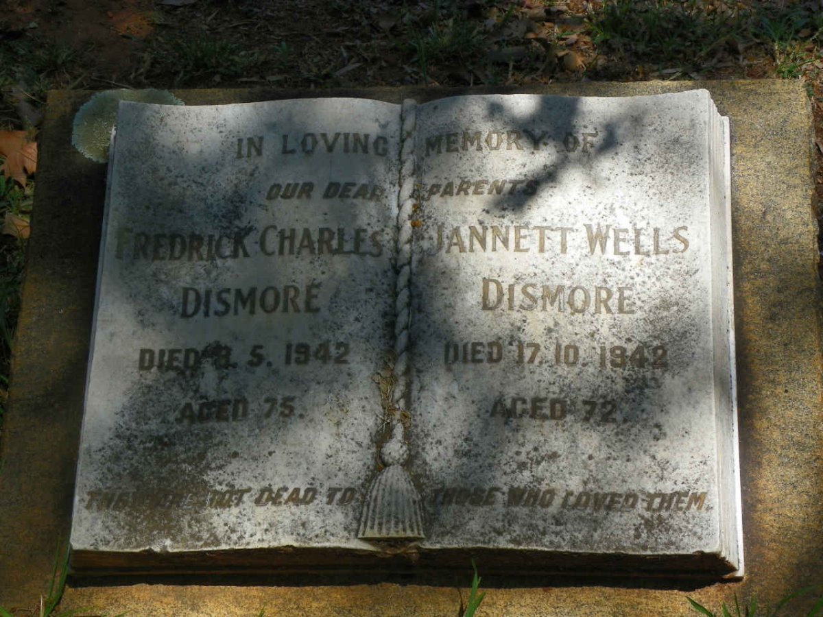DISMORE Frederick Charles -1942 &amp; Jannett Wells -1942
