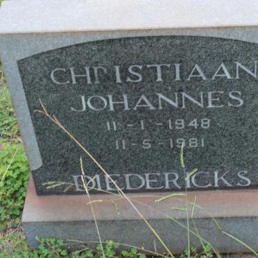 DIEDERICKS Christiaan Johannes 1948-1981