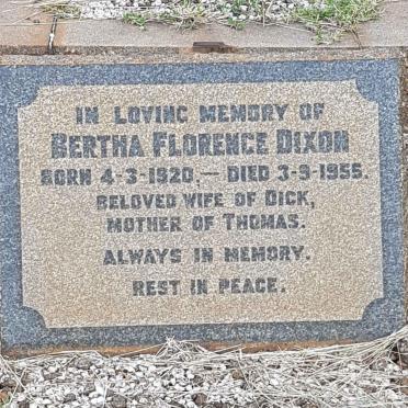 DIXON Bertha Florence 1920-1955