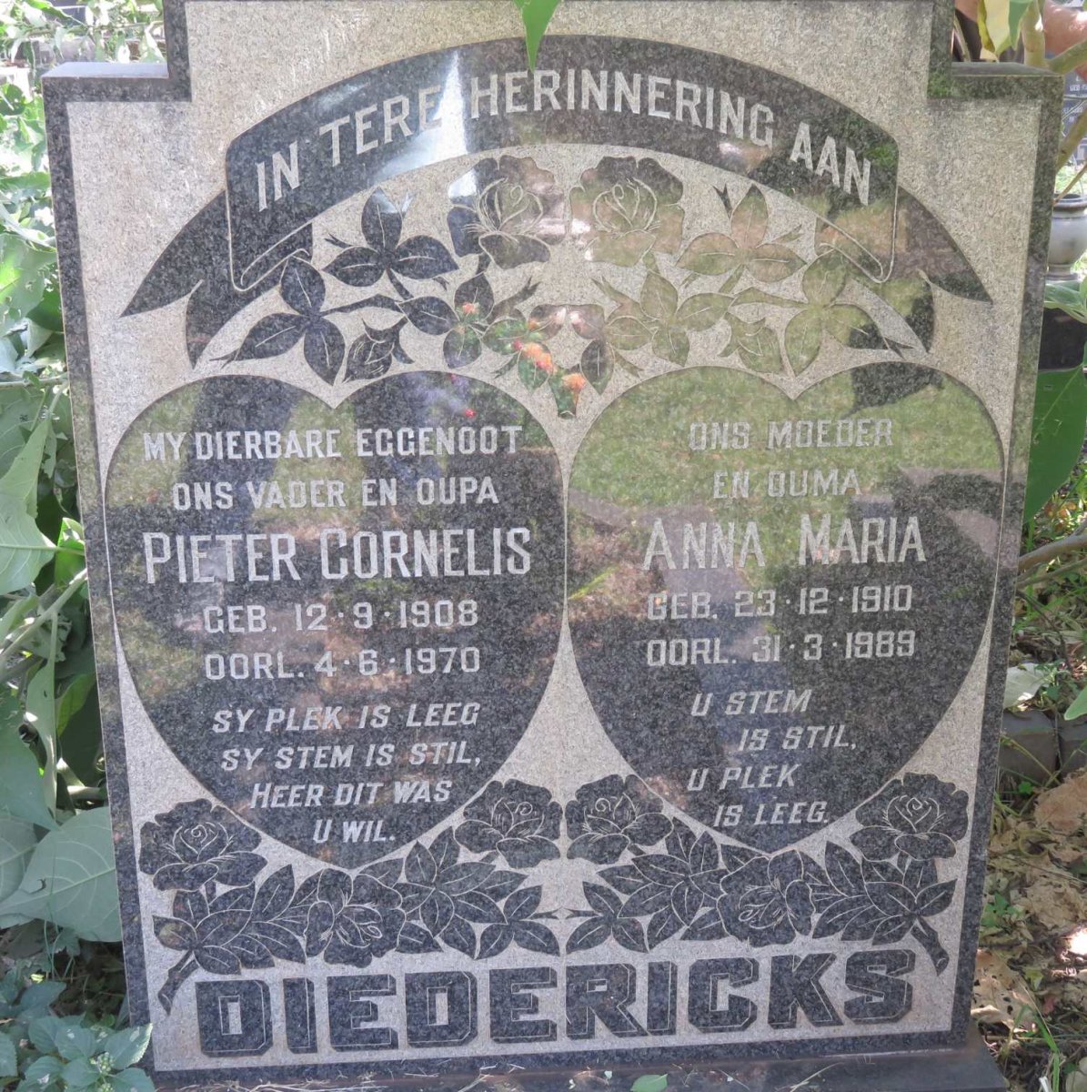 DIEDERICKS Pieter Cornelis 1908-1970 &amp; Anna Maria 1910-1989