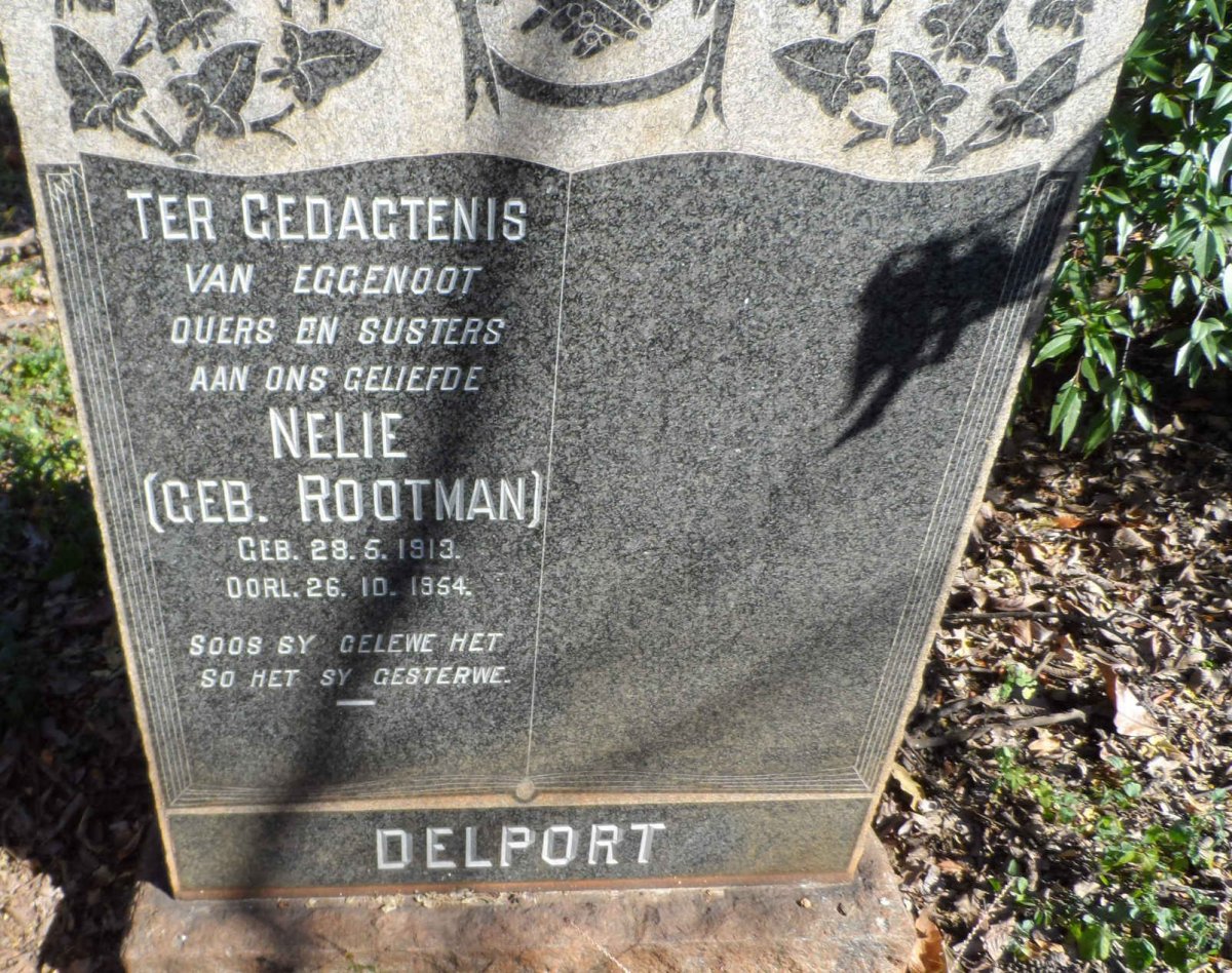 DELPORT Nelie nee ROOTMAN 1913-1954