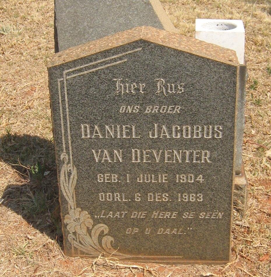 DEVENTER Daniel Jacobus, van 1904-1963