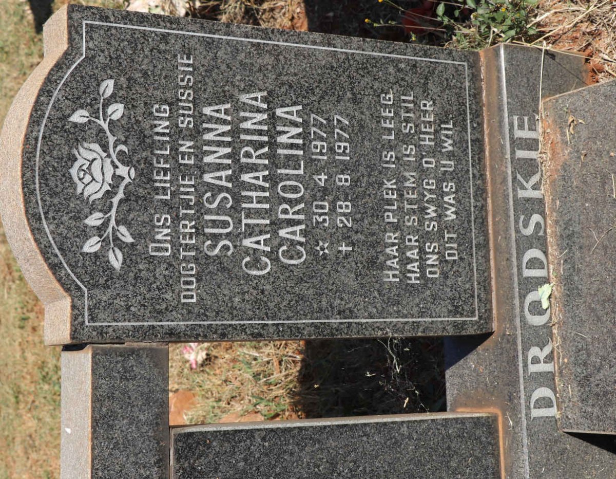 DRODSKIE Susanna Catharina Carolina 1977-1977