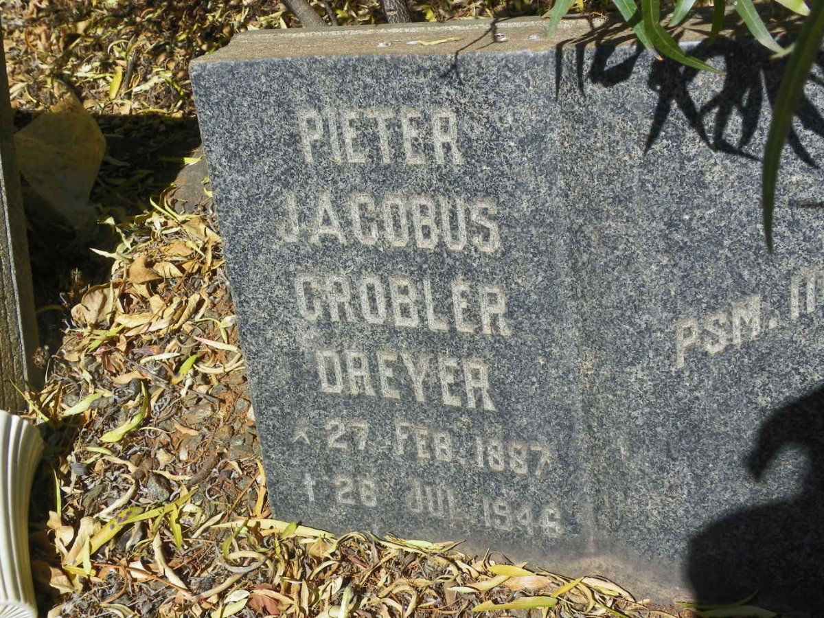 DREYER Pieter Jacobus Grobler 1887-1946 &amp; Maria Jacoba LABUSCHAGNE 1891-1976