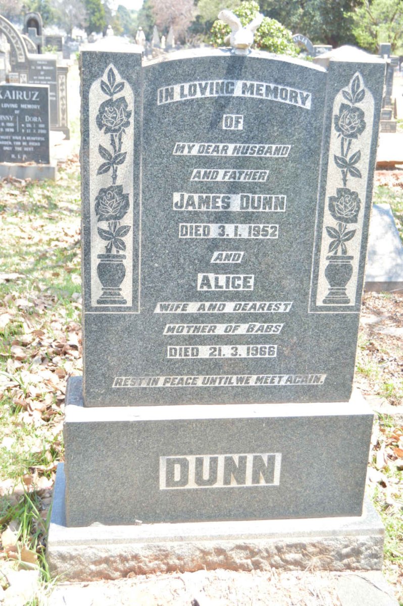 DUNN James -1952 &amp; Alice -1966