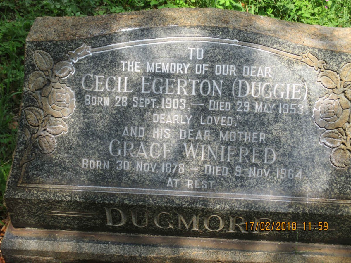 DUGMORE Grace Winifred 1878-1964 :: DUGMORE Cecil Egerton 1903-1953