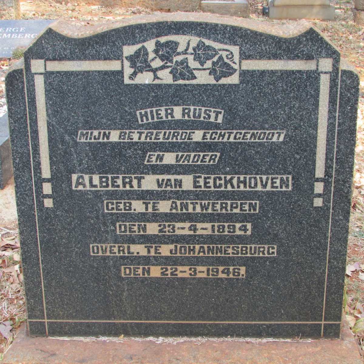 EECKHOVEN Albert, van 1894-1946