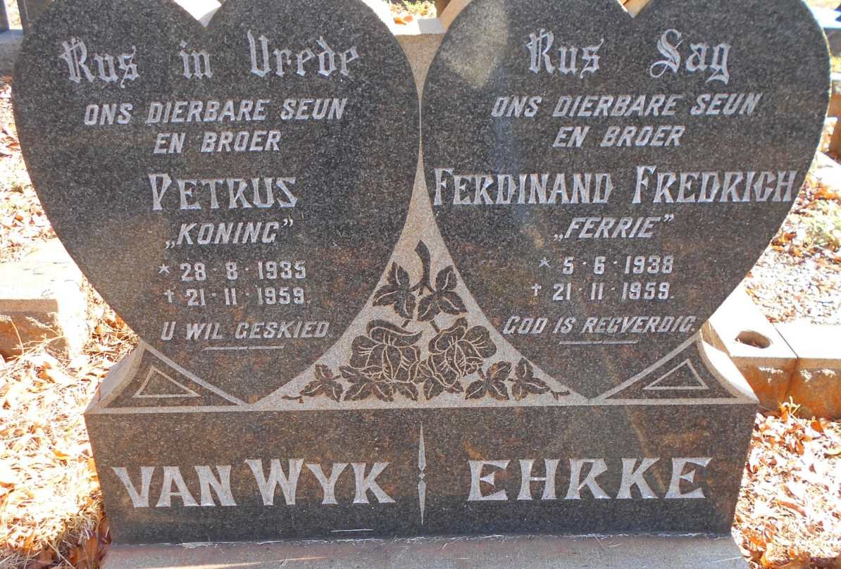 EHRKE Ferdinand Fredrich 1938-1959 :: VAN WYK Petrus 1935-1959