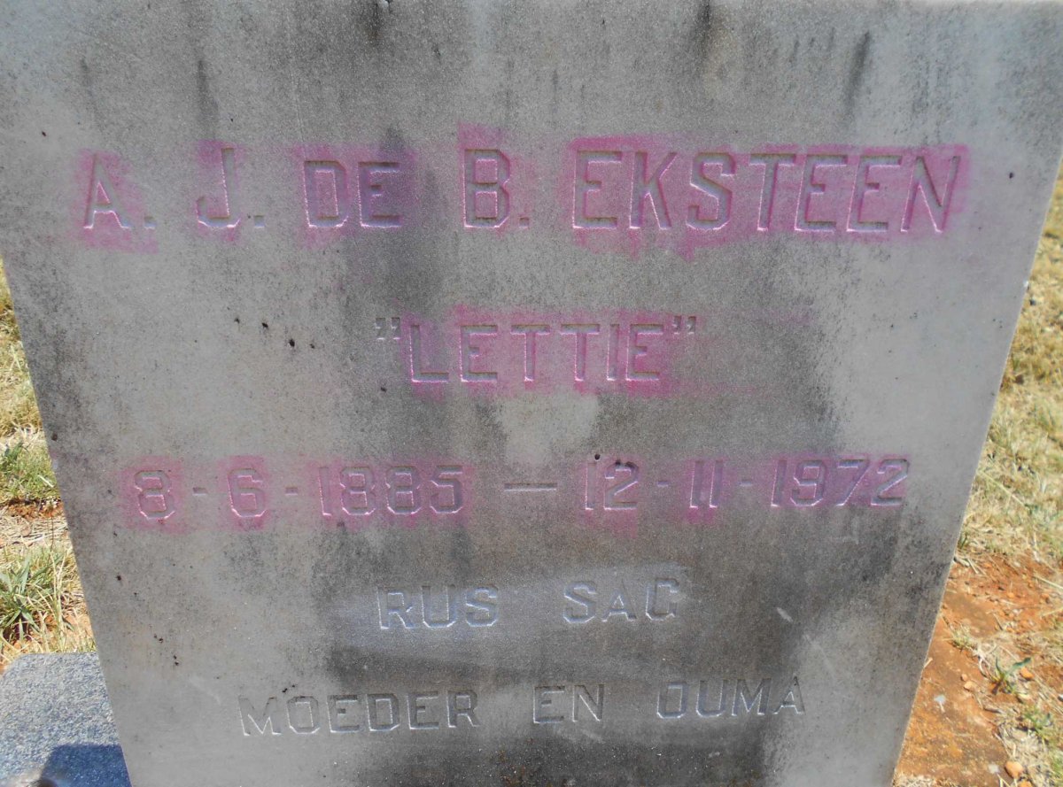 EKSTEEN A.J. de B. 1885-1972