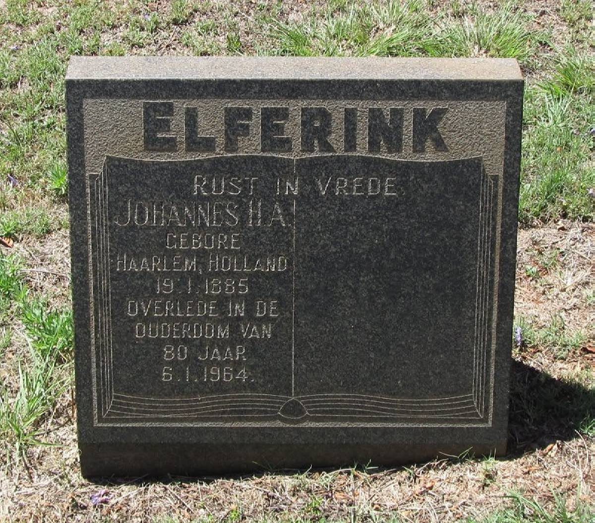 ELFERINK Johannes H.A. 1885-1964
