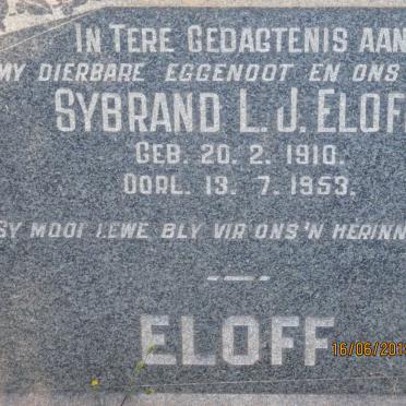 ELOFF Sybrand L.J. 1910-1953