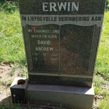 ERWIN David Andrew 1921-1981