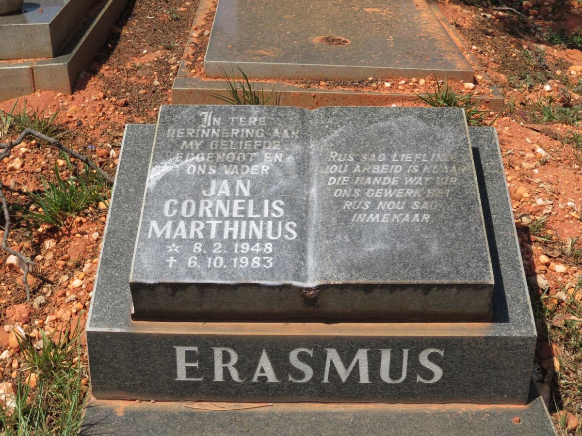 ERASMUS Jan Cornelis Marthinus 1948-1983