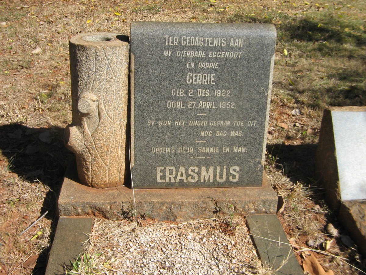 ERASMUS Gerrie 1922-1952
