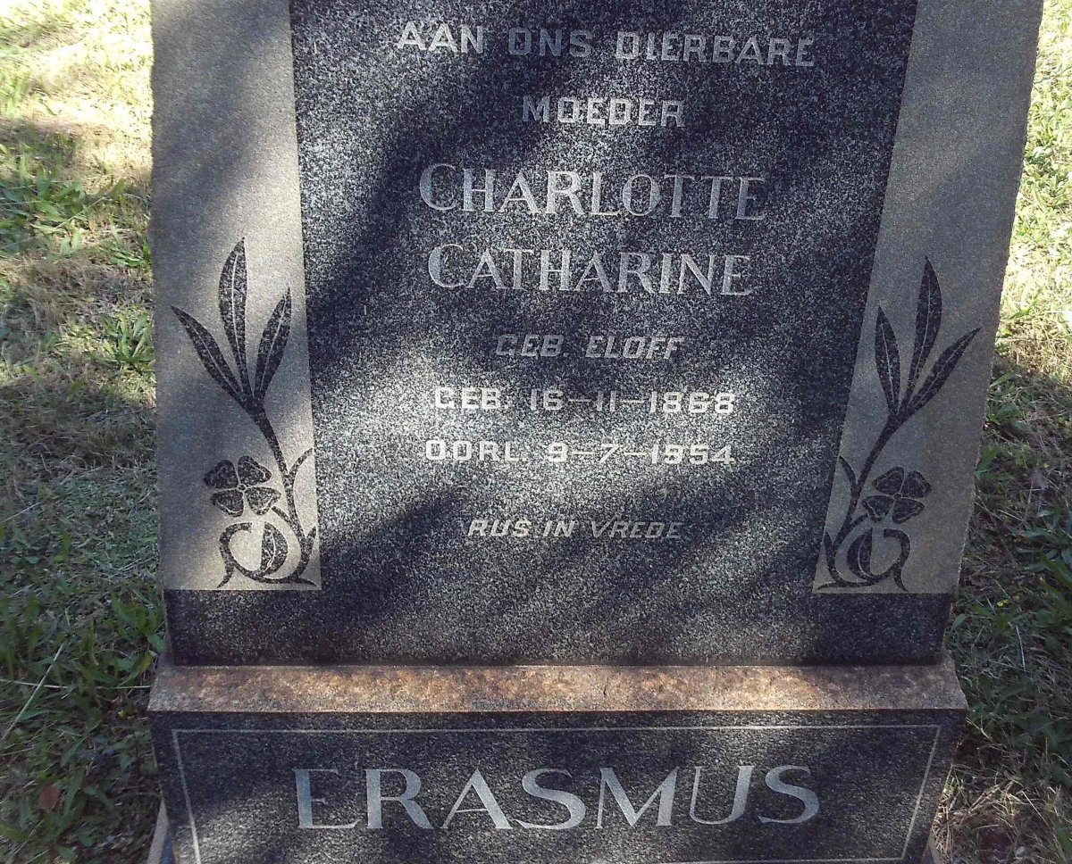 ERASMUS Charlotte Catharine nee ELOFF 1868-1954