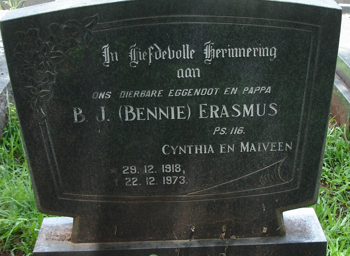 ERASMUS B.J. 1918-1973