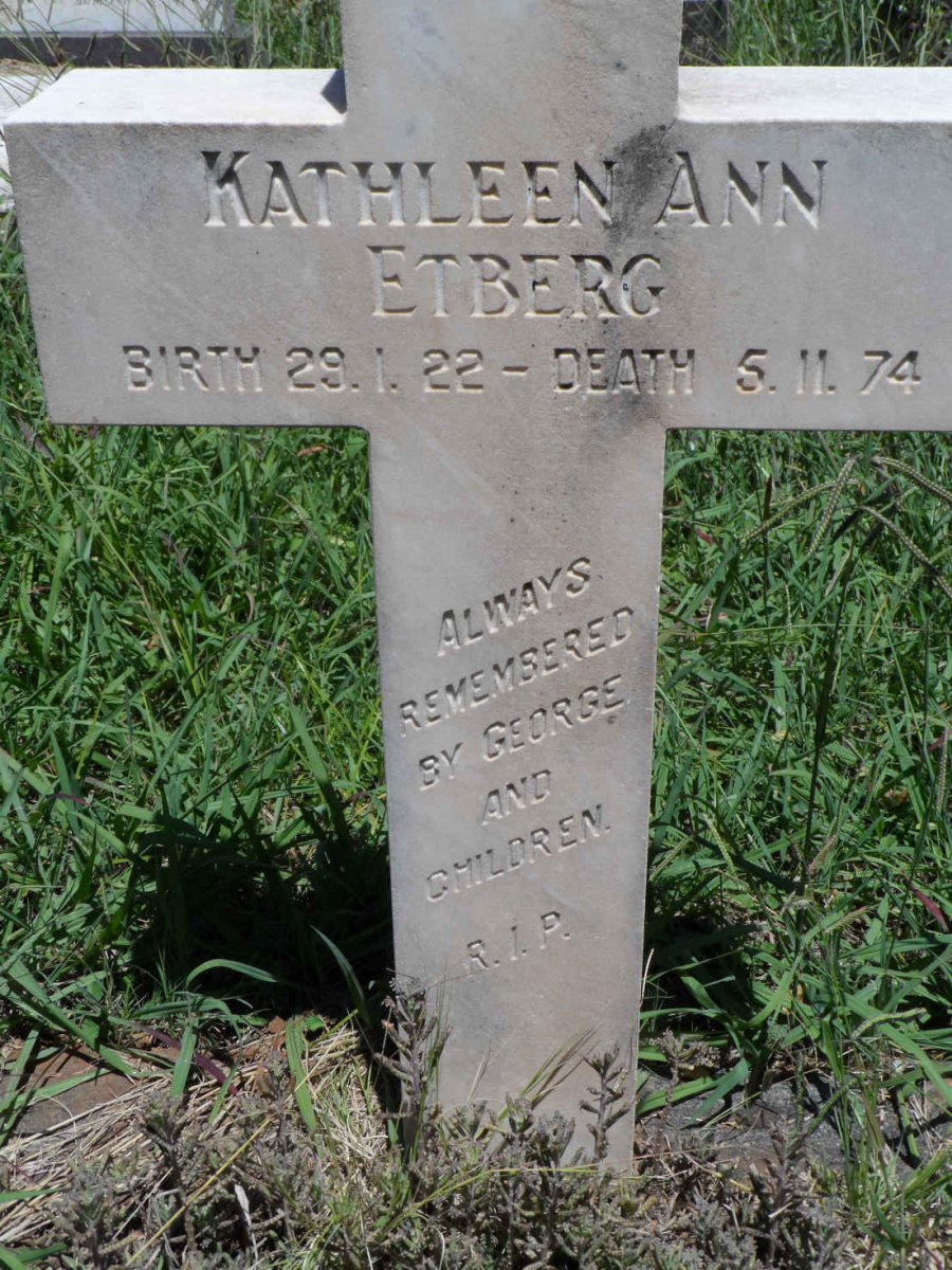 ETBERG Kathleen Ann 1922-1974