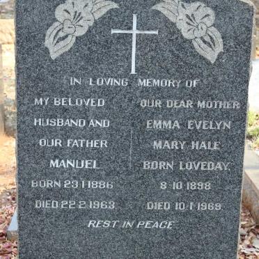 FERNANDEZ Manuel 1886-1963 &amp; Emma Evelyn Mary Hale LOVEDAY 1898-1969