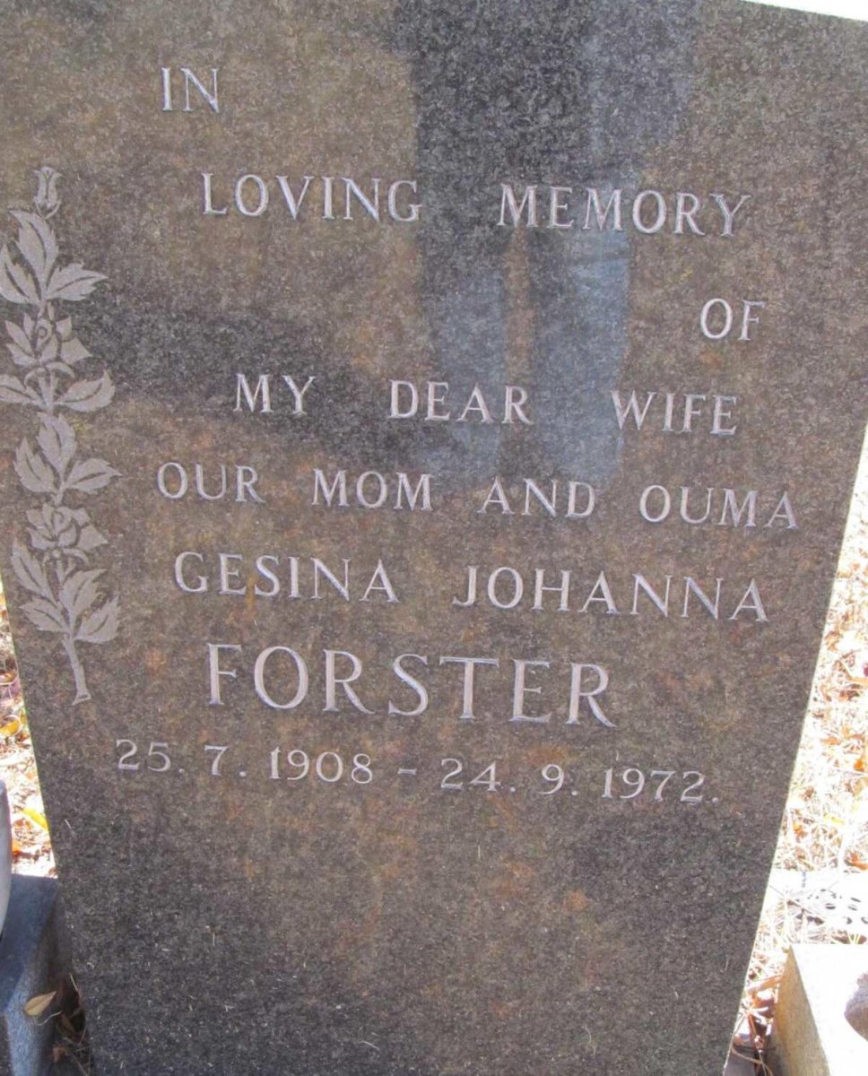 FORSTER Gesina Johanna 1908-1972