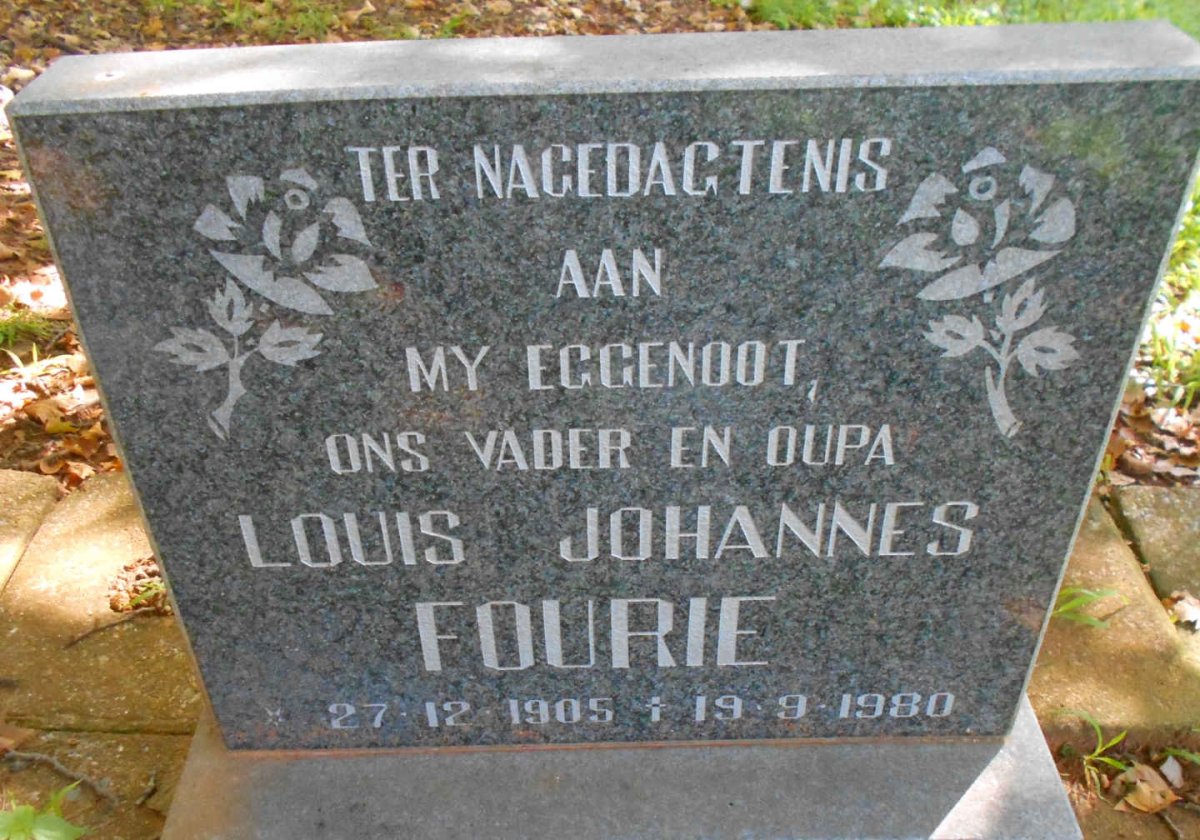 FOURIE Louis Johannes 1905-1980